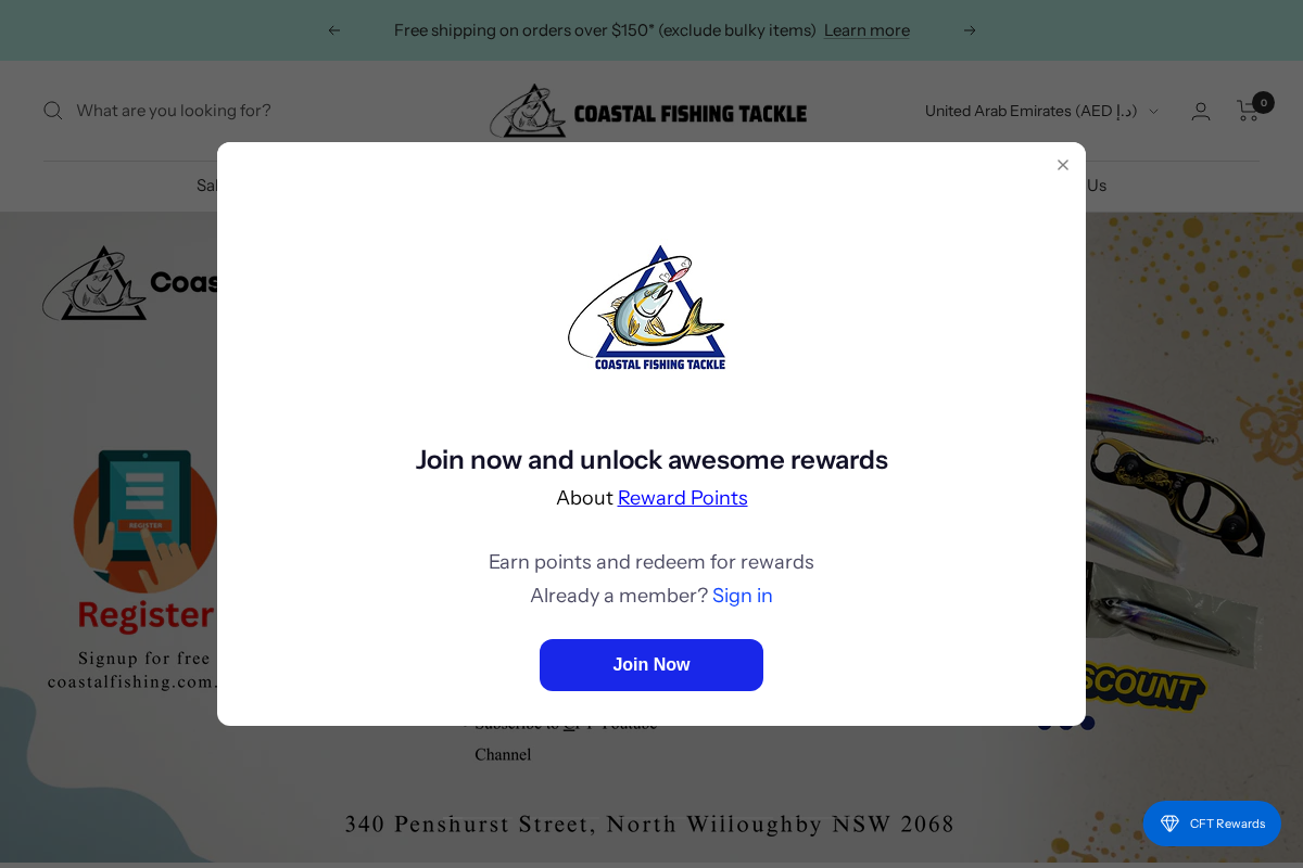 Coastal Fishing Tackle homepage screenshot