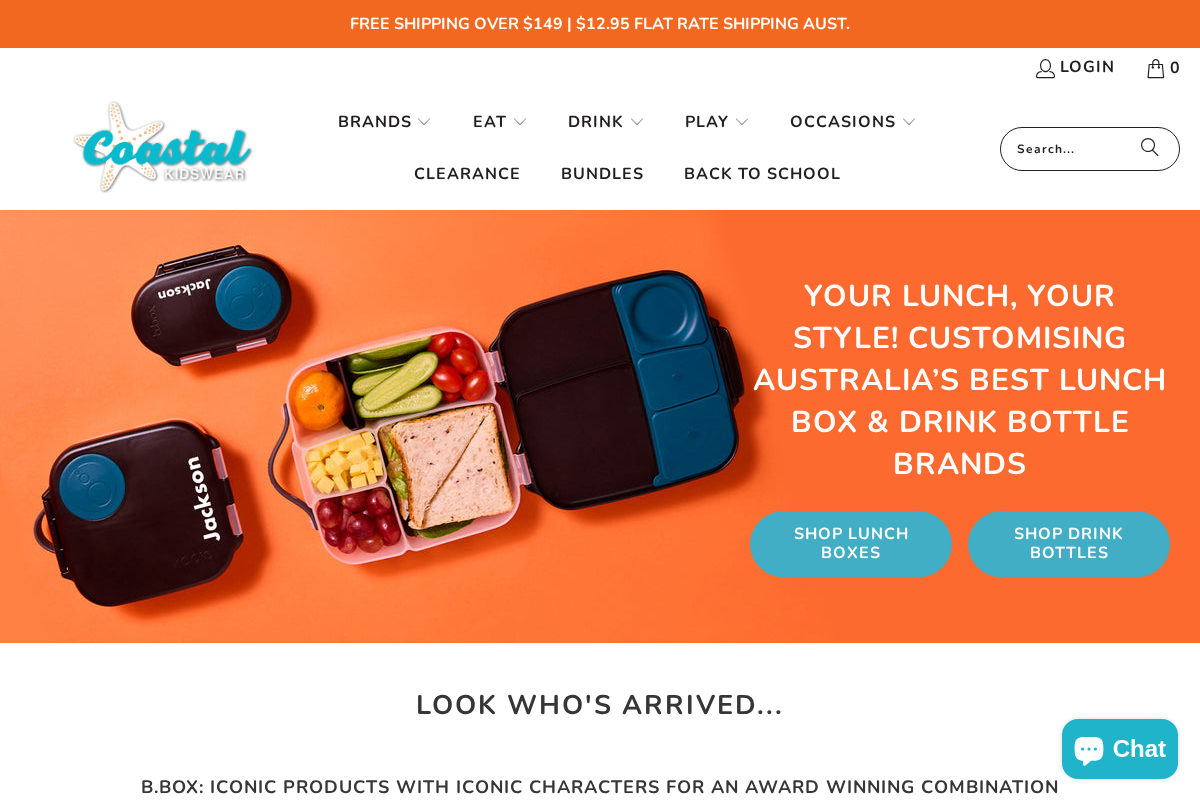 Coastal Kidswear homepage screenshot