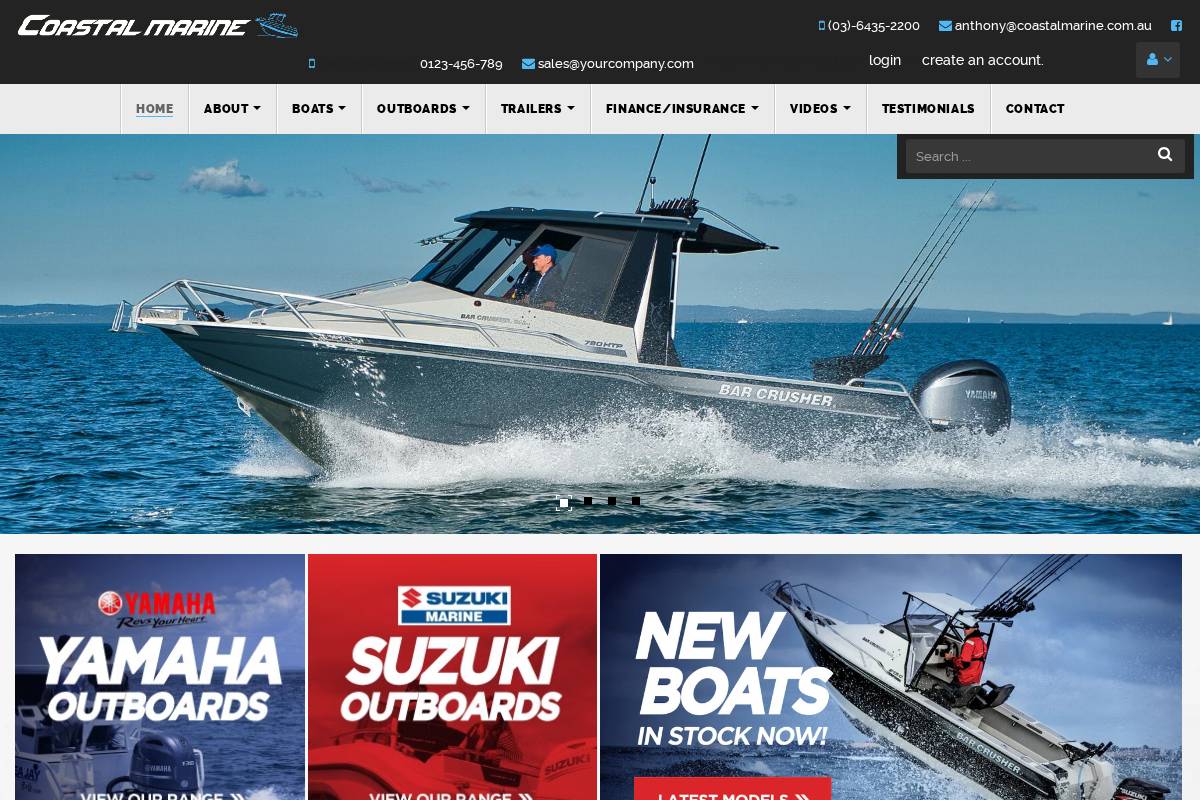 coastalmarine.com.au homepage screenshot