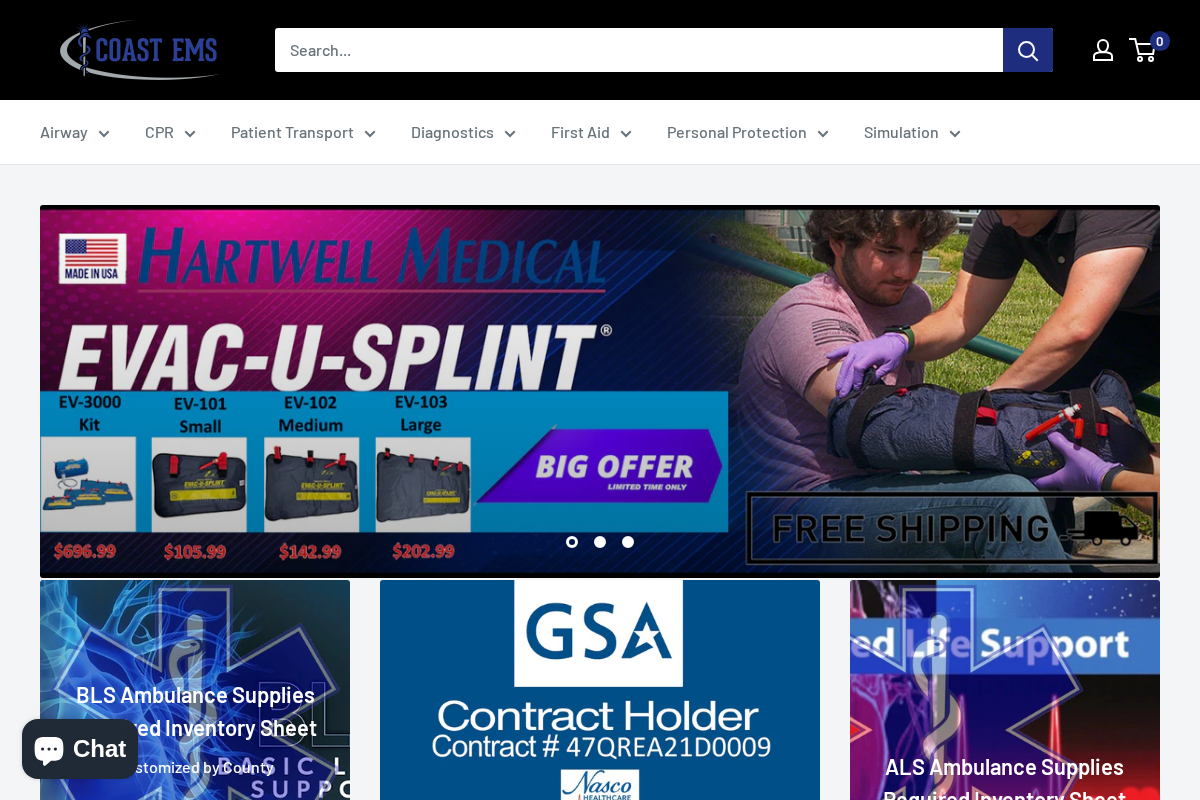 Coast EMS homepage screenshot