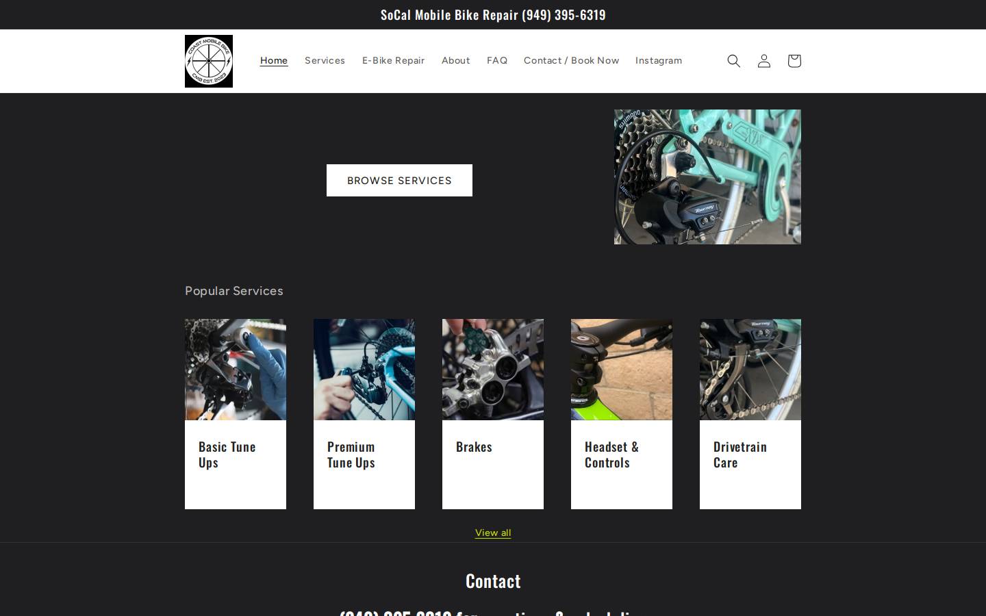 coastmobilebike.co homepage screenshot