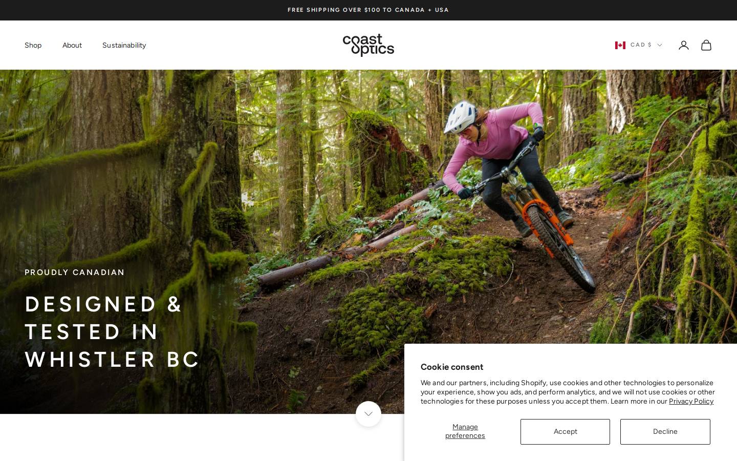 coastoptics.ca homepage screenshot