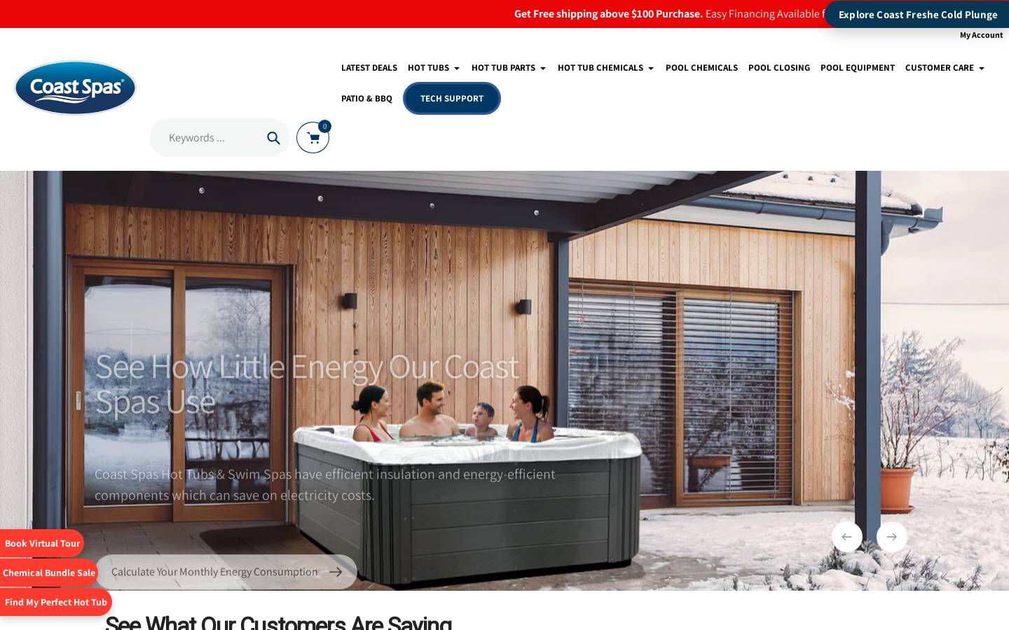 coastspashottubs.com homepage screenshot