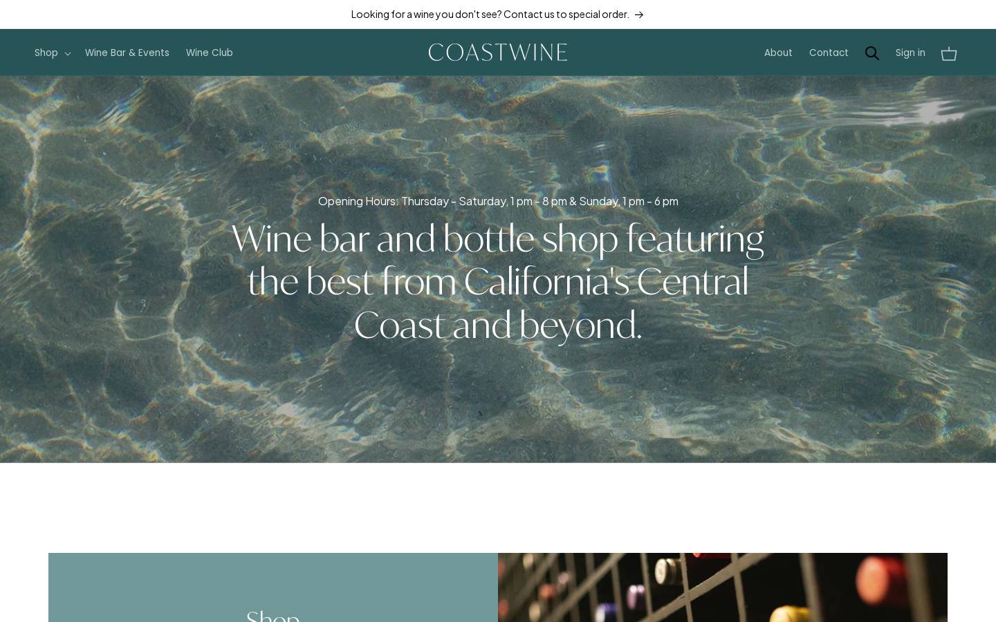 coastwine.com homepage screenshot