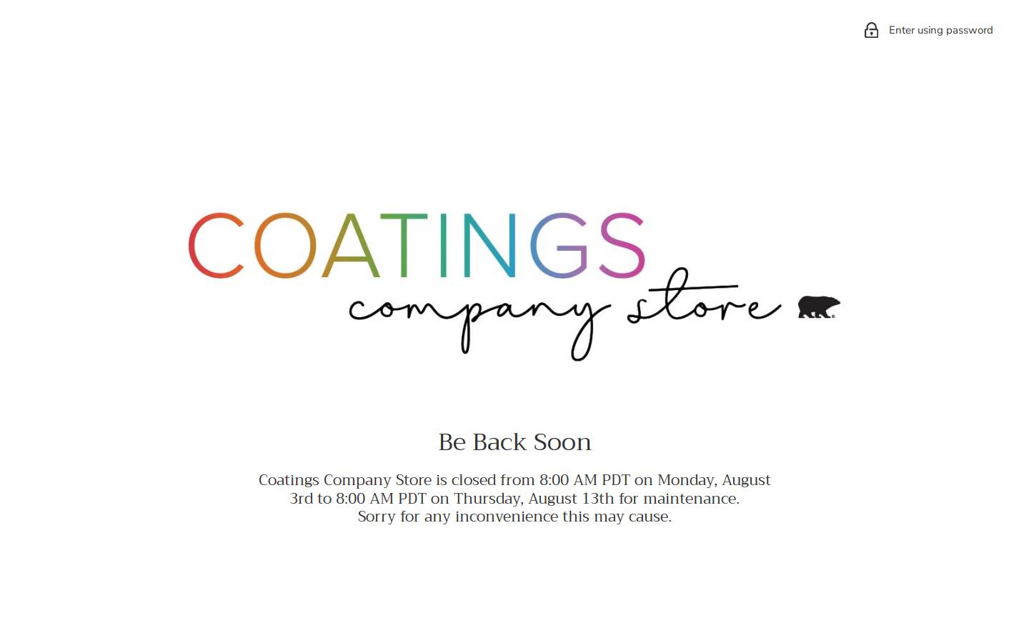 coatingscompanystore.ca homepage screenshot