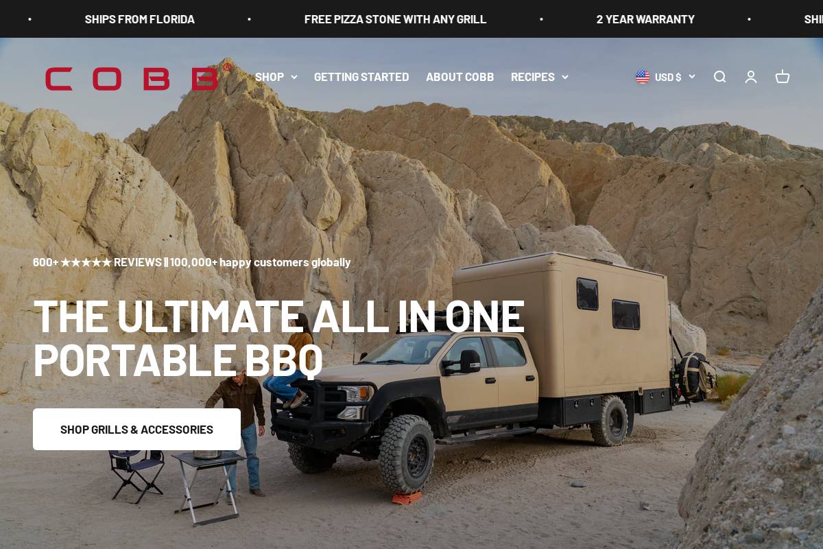 COBB Grill America homepage screenshot