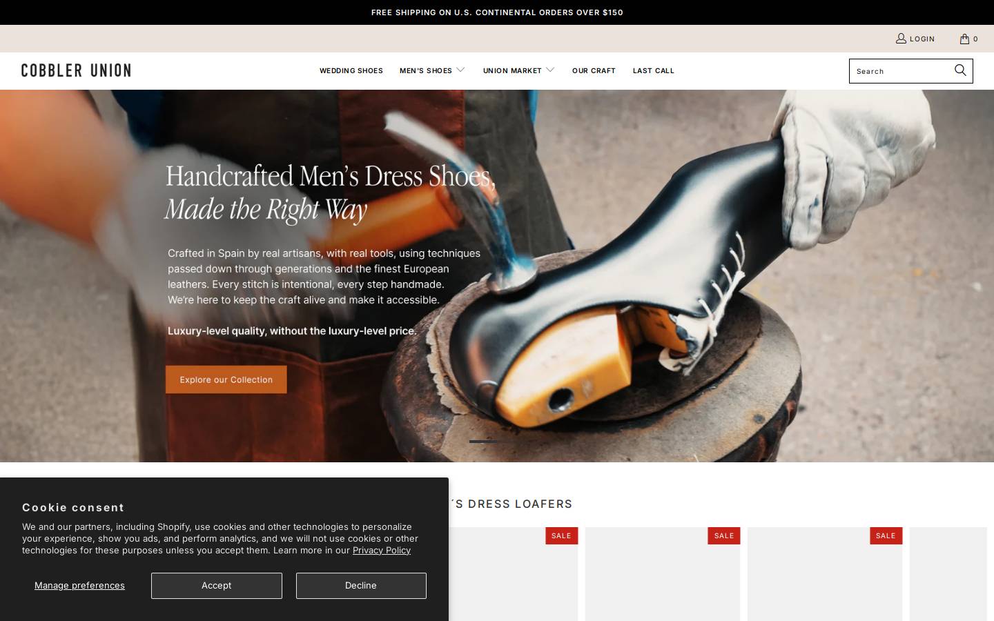 cobbler-union.com homepage screenshot
