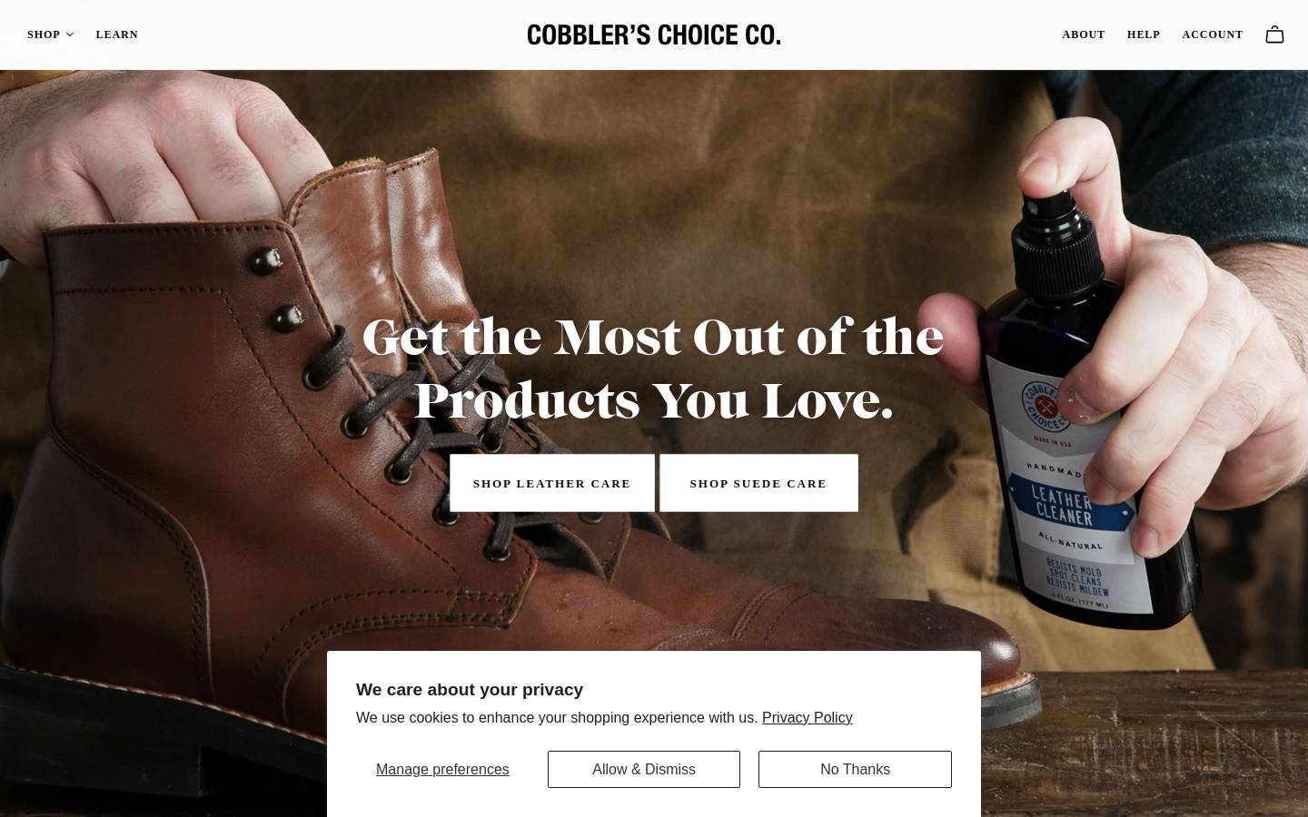 cobblerschoice.co homepage screenshot