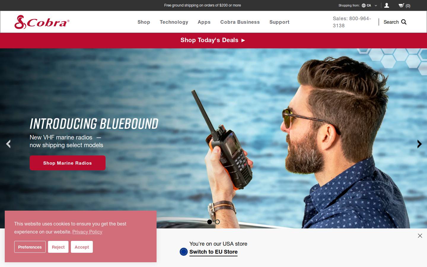 Cobra Electronics homepage screenshot