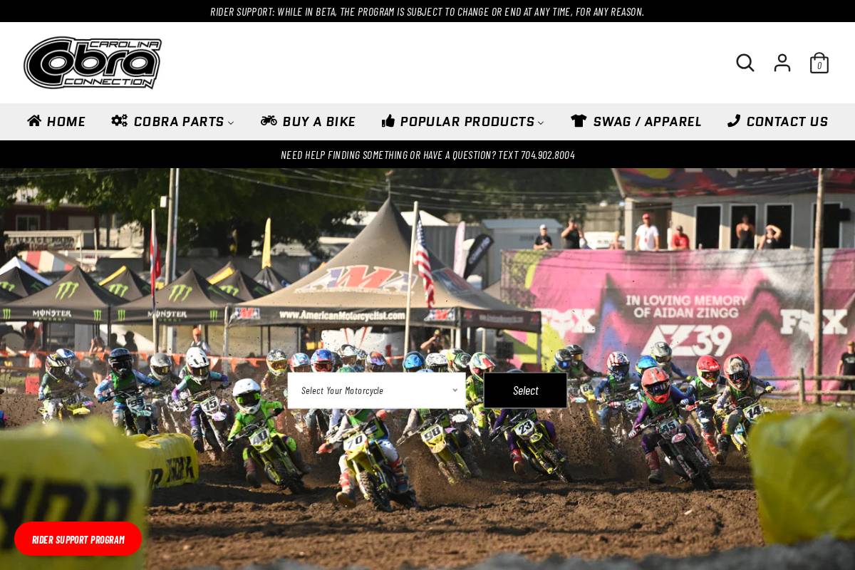 cobra50parts.com homepage screenshot