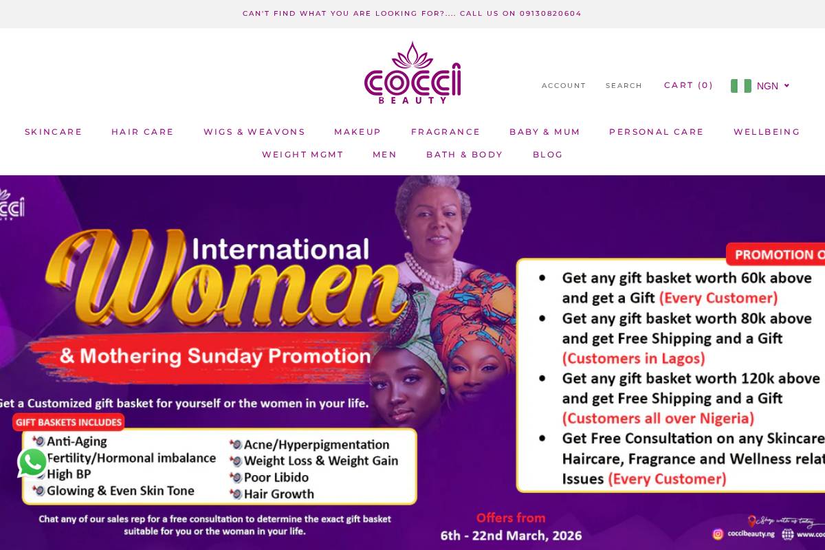 cocci.com.ng homepage screenshot