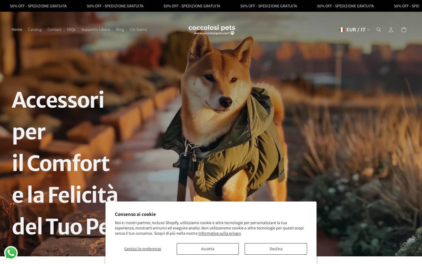 coccolosipets.com homepage screenshot