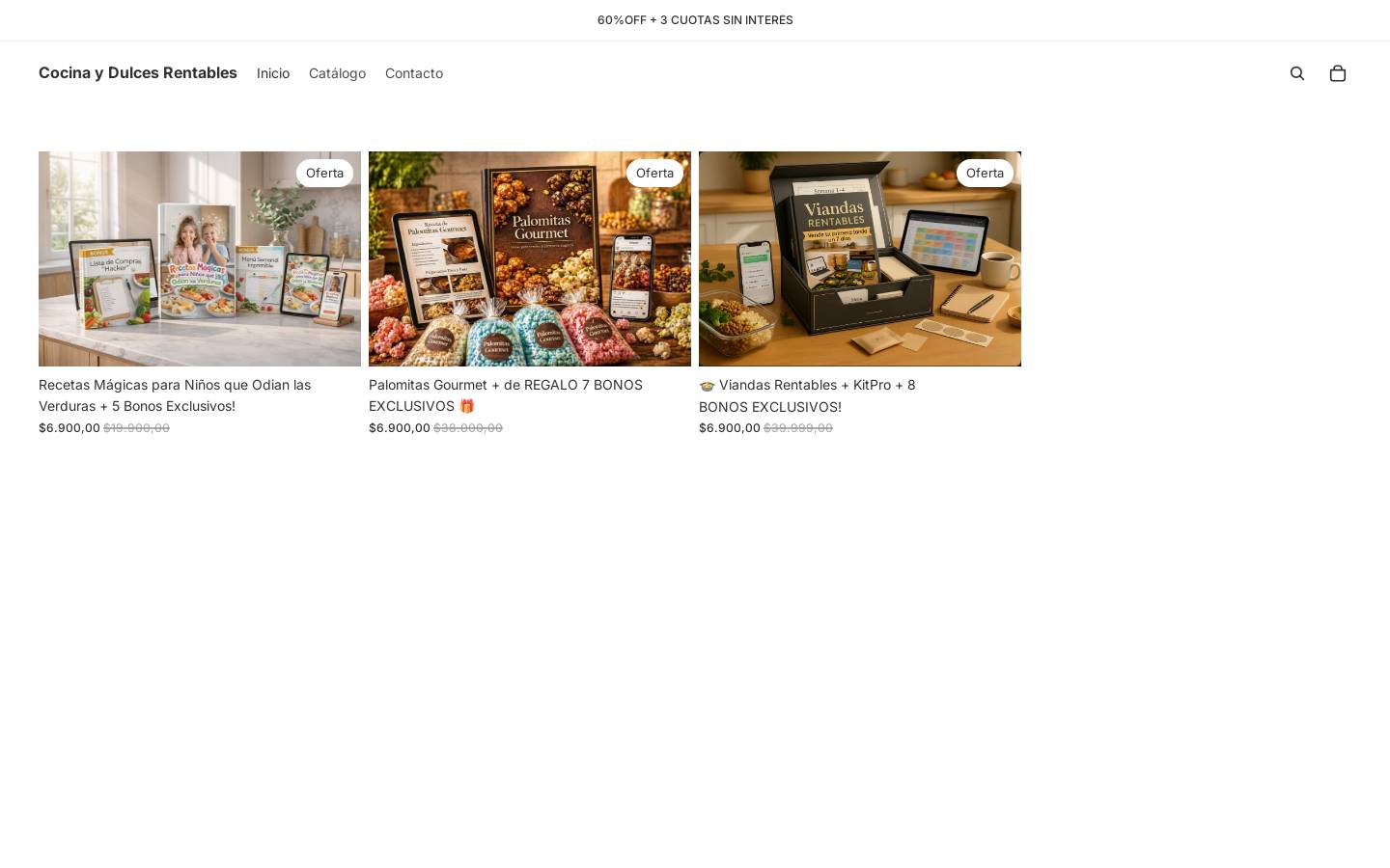 cocinaydulcesrentables.com homepage screenshot