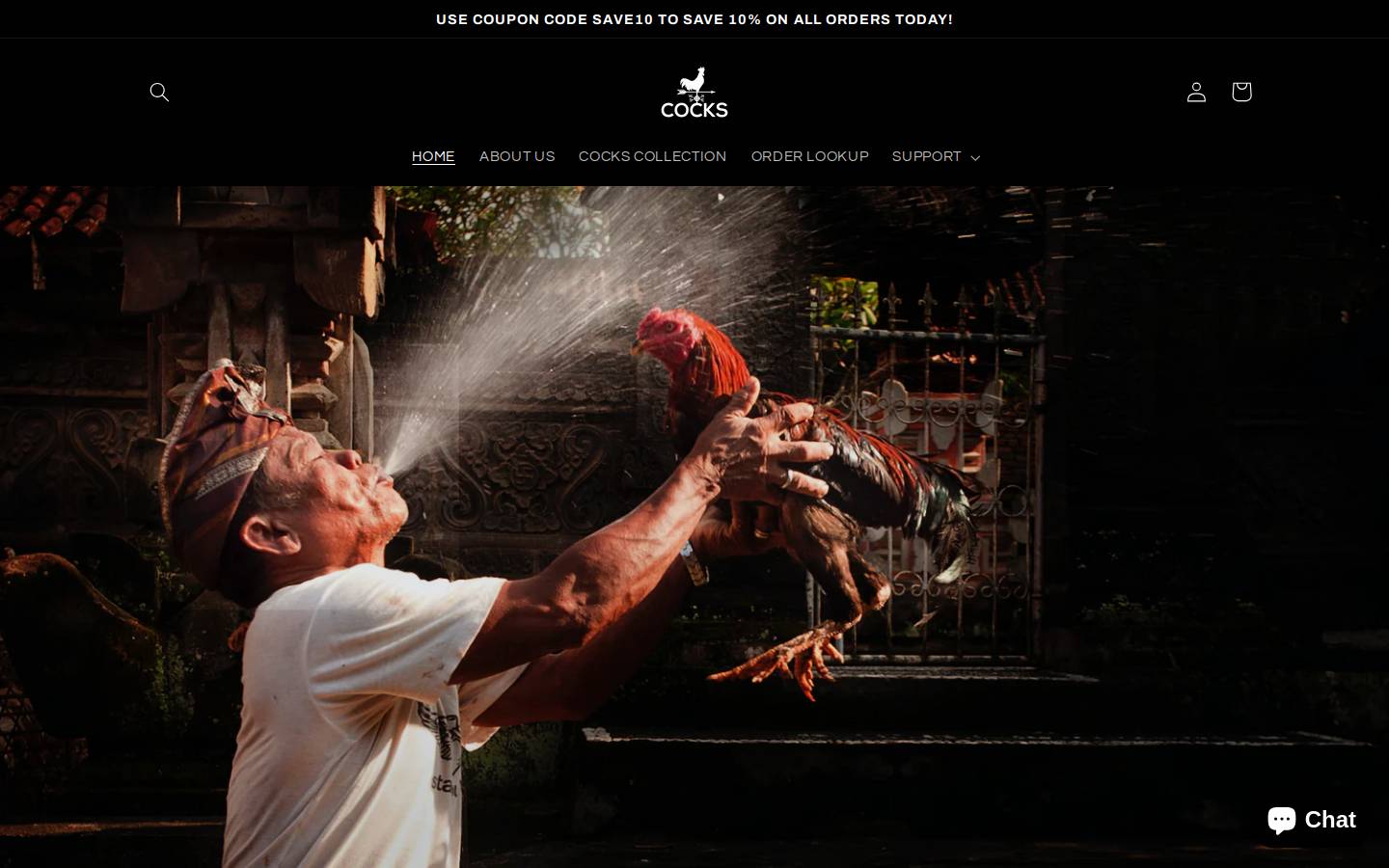 cocksstore.com homepage screenshot