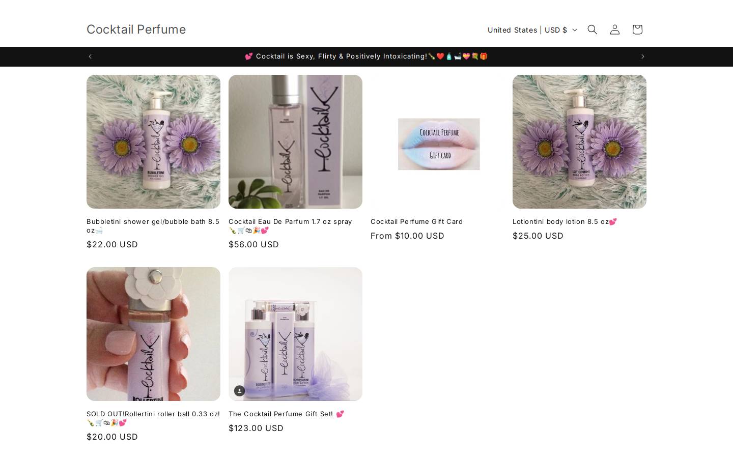 cocktailperfume.com homepage screenshot