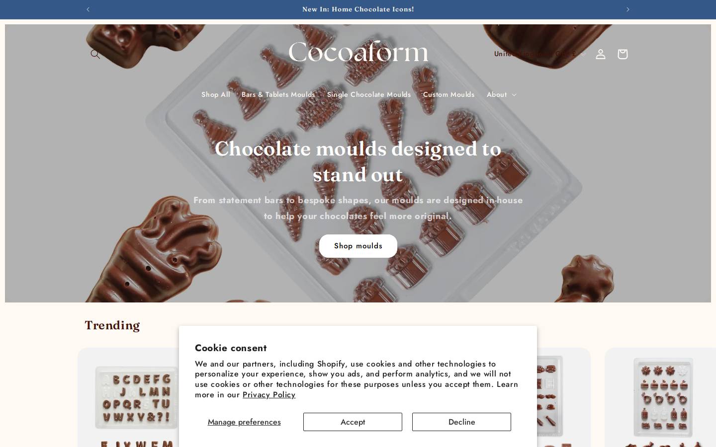 cocoaform.com homepage screenshot