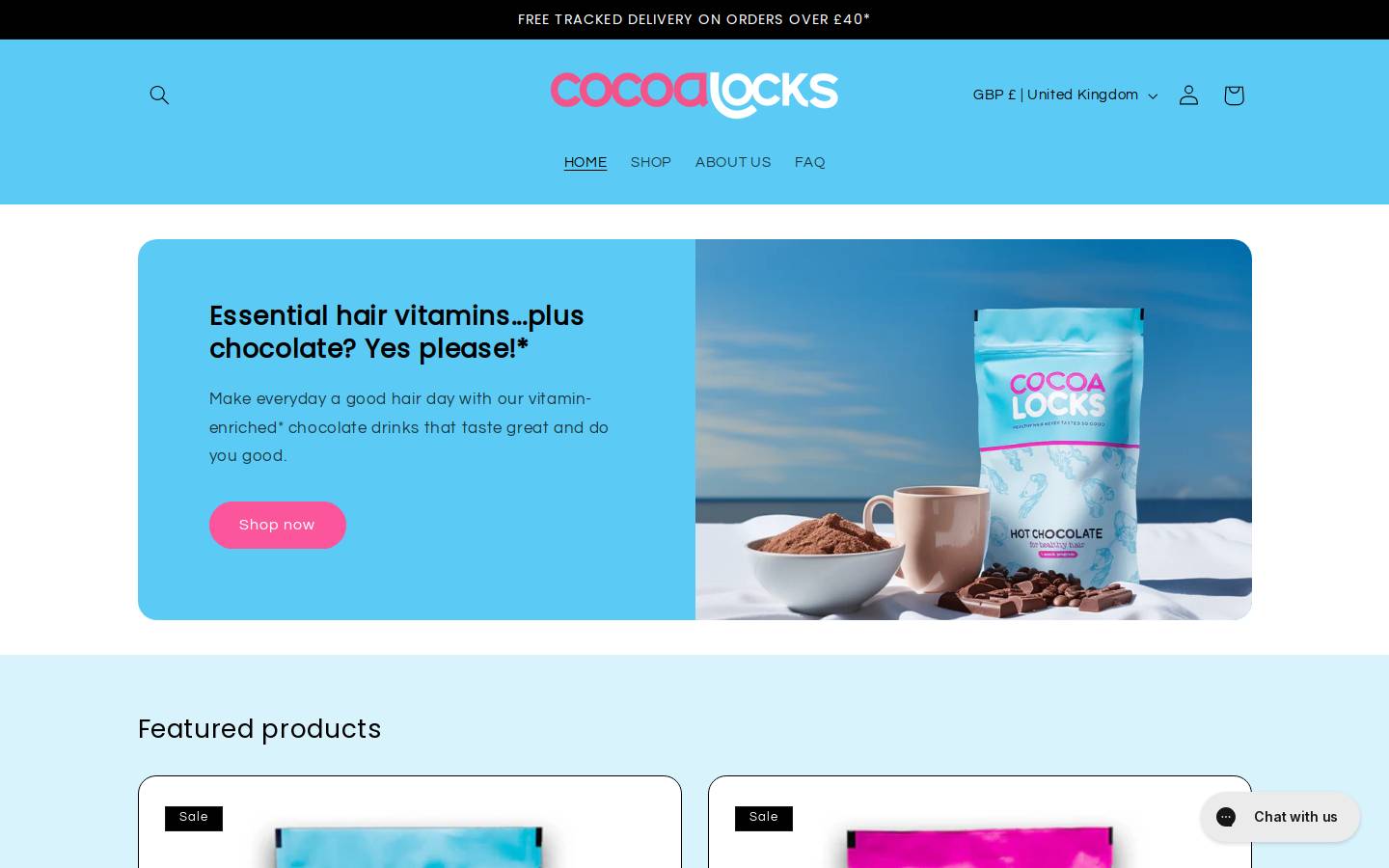 Cocoa Locks homepage screenshot
