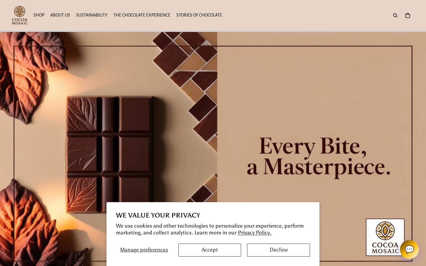 cocoamosaic.com homepage screenshot