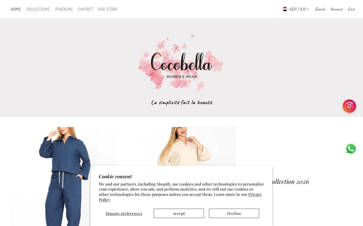 cocobellawomenswear.com homepage screenshot