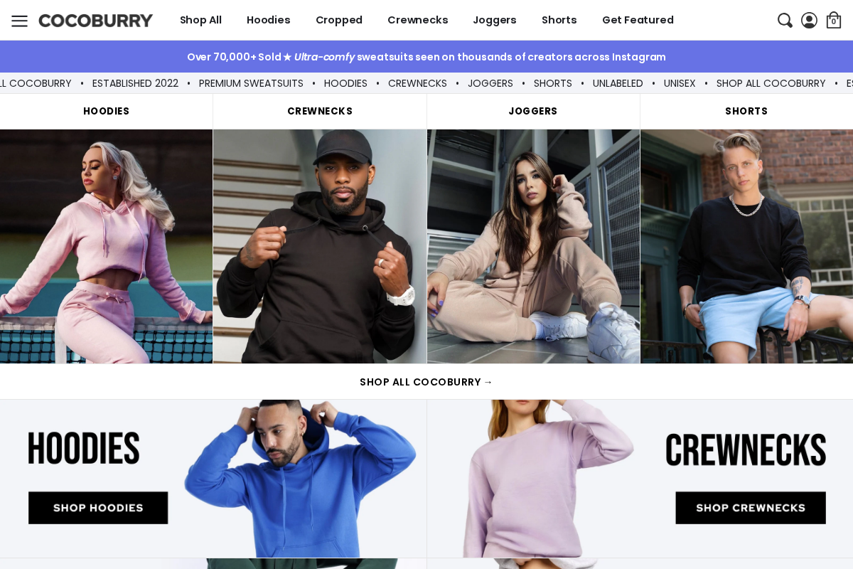 Cocoburry Apparel homepage screenshot