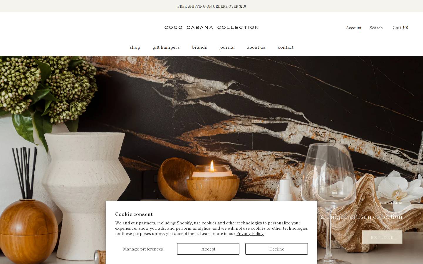 cococabanacollection.com.au homepage screenshot