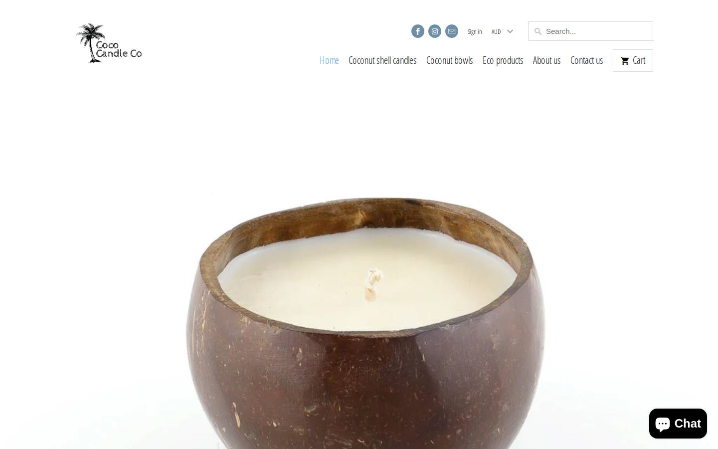 cococandleco.com.au homepage screenshot