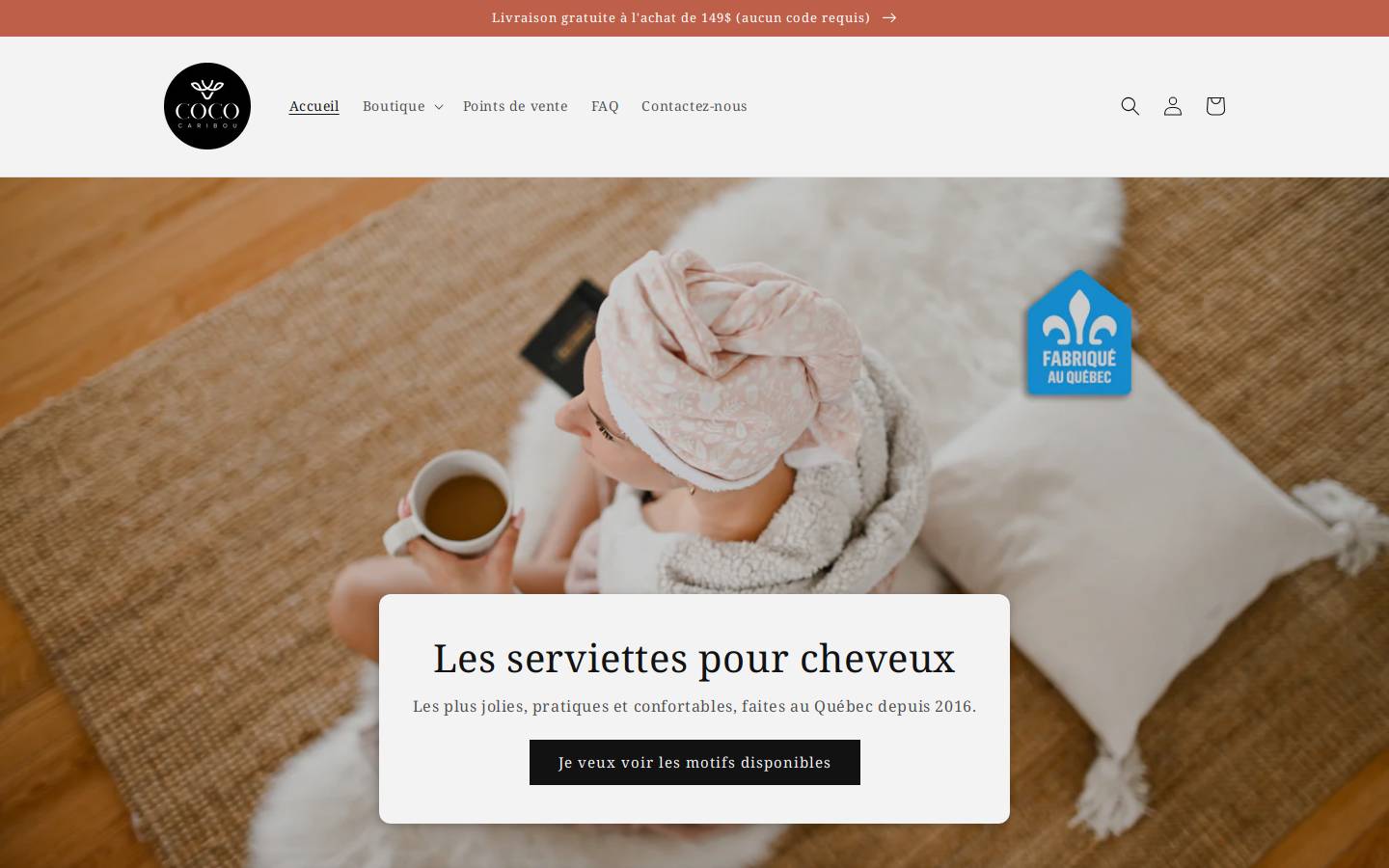 cococaribou.ca homepage screenshot