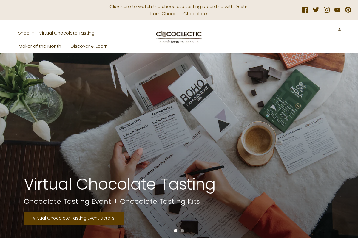 Cococlectic: A Craft Bean-to-Bar Club homepage screenshot