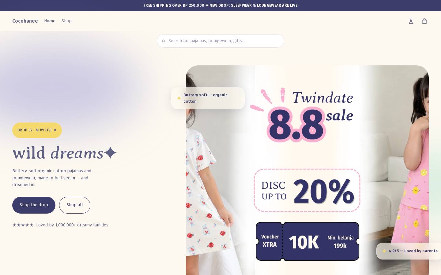 cocohanee.com homepage screenshot