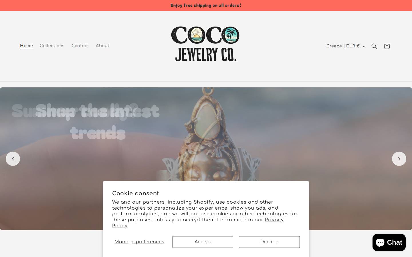 cocojewelryco.com homepage screenshot