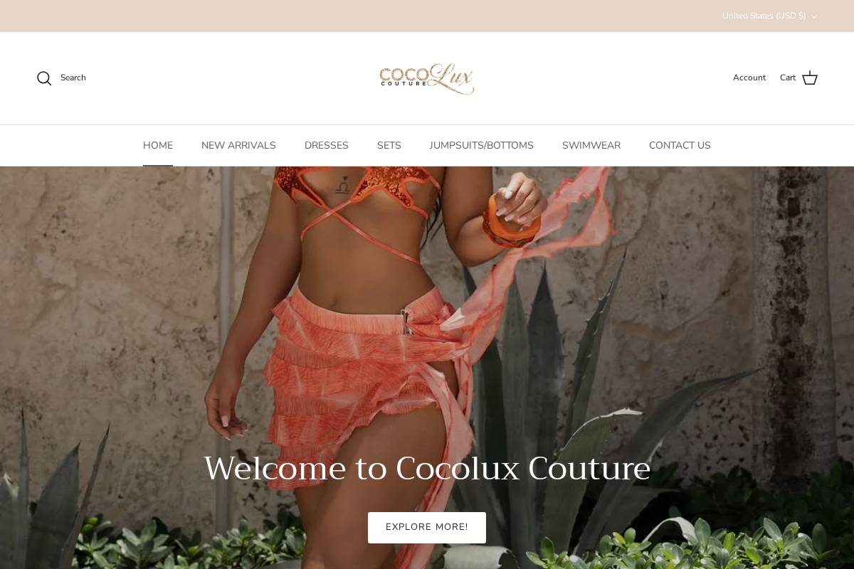 cocolux-couture.com homepage screenshot