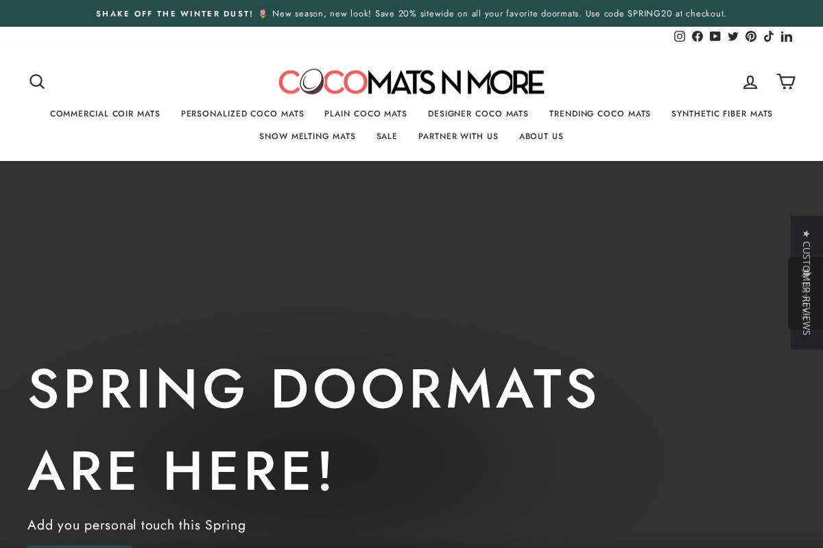 Coco Mats N More homepage screenshot