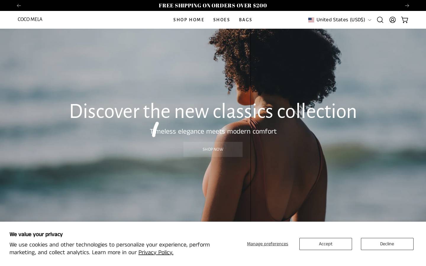 cocomela.com homepage screenshot