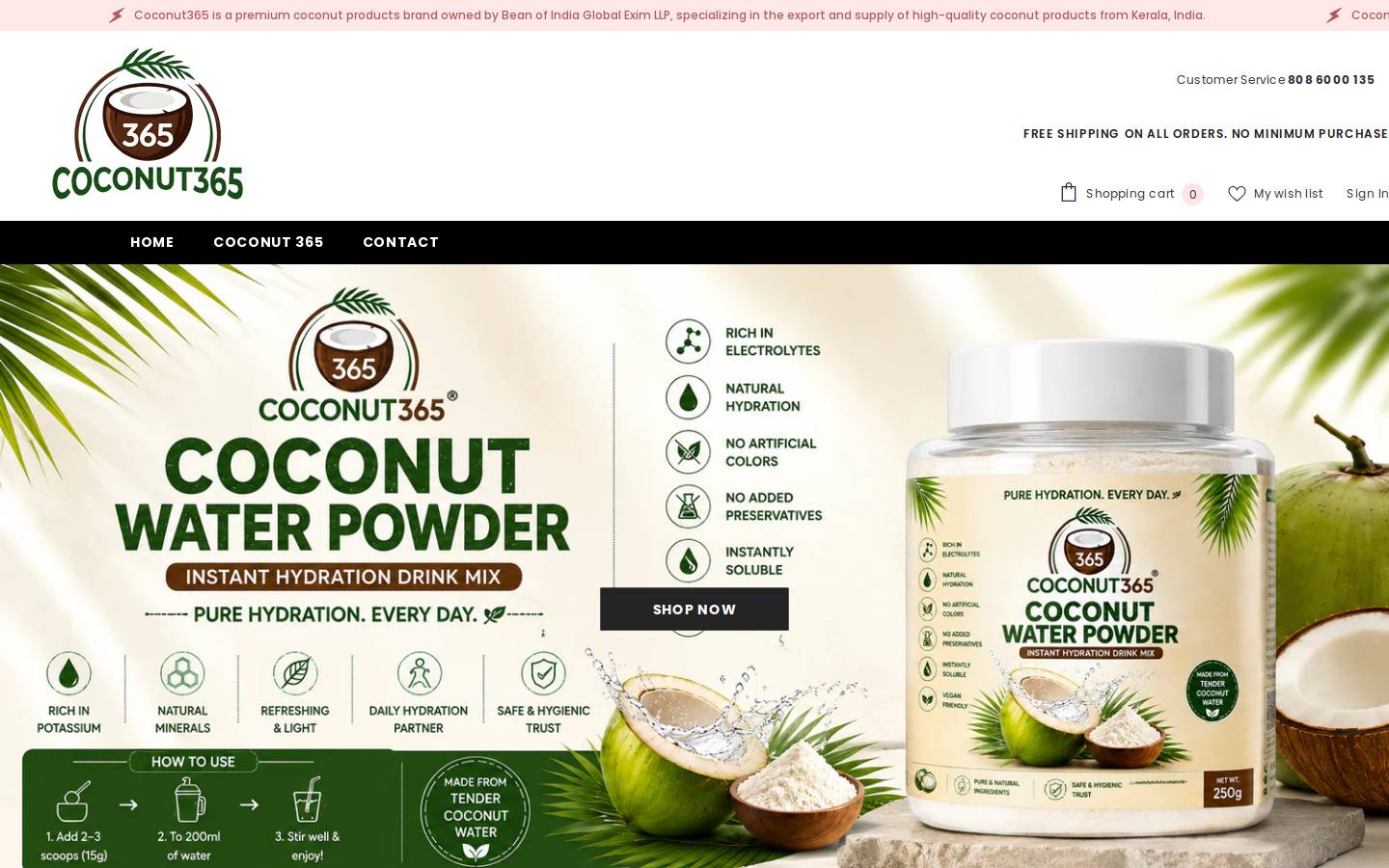 coconut365.com homepage screenshot