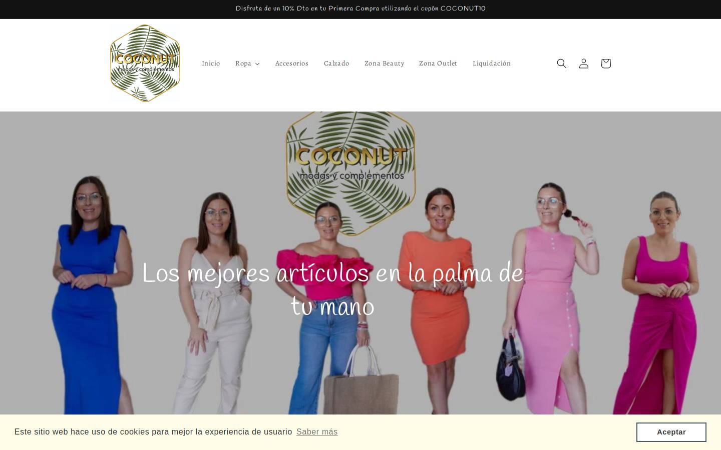 coconutmodas.es homepage screenshot