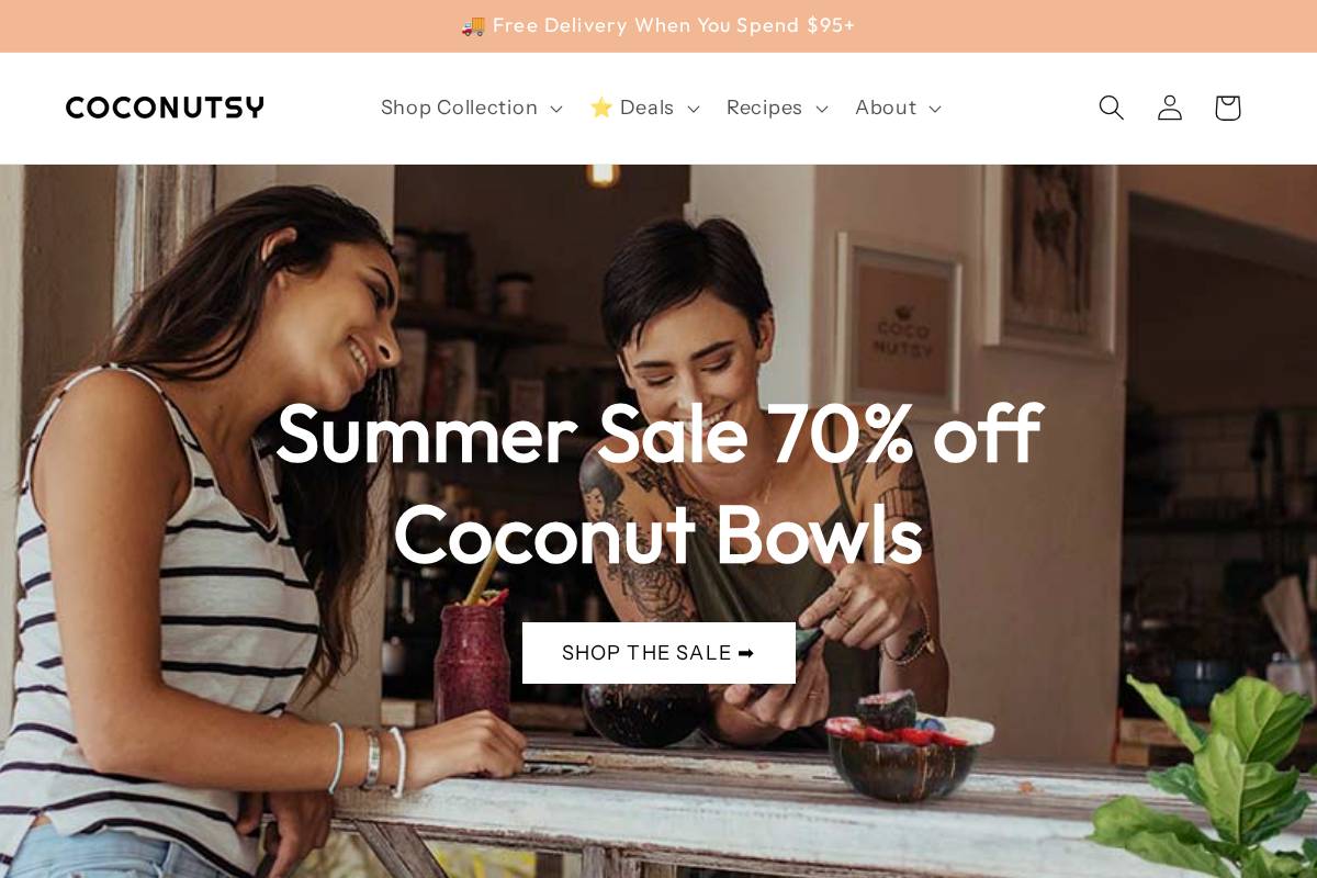 Coconutsy homepage screenshot