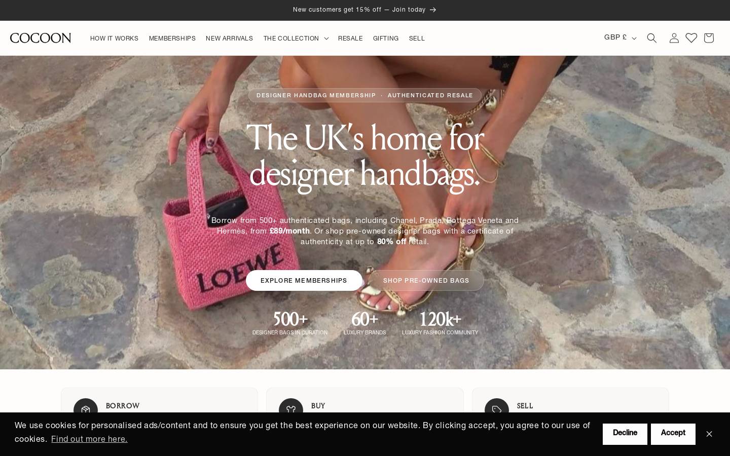 COCOON homepage screenshot