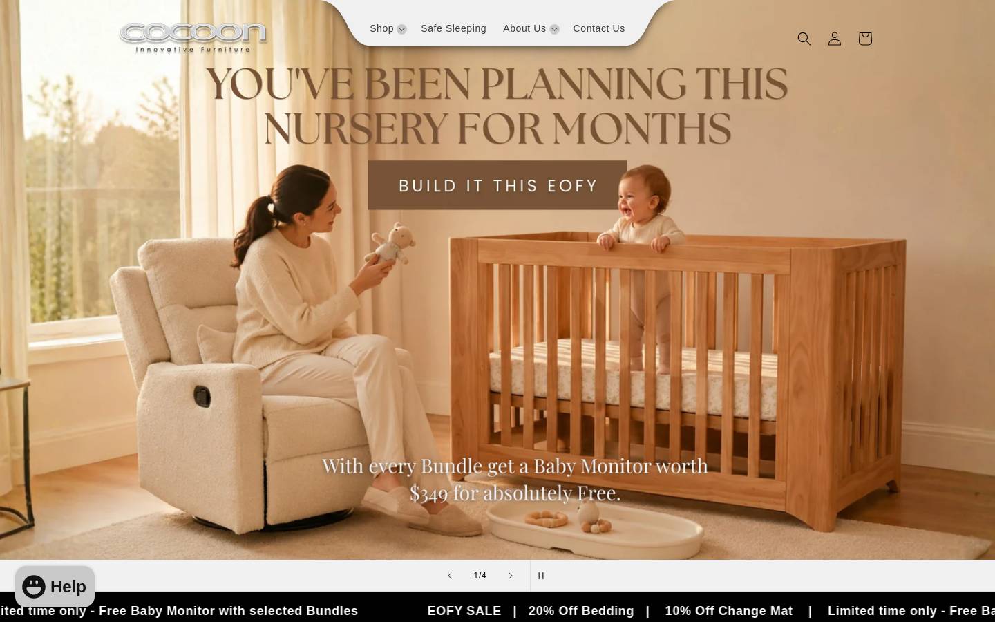 cocoonfurniture.com.au homepage screenshot