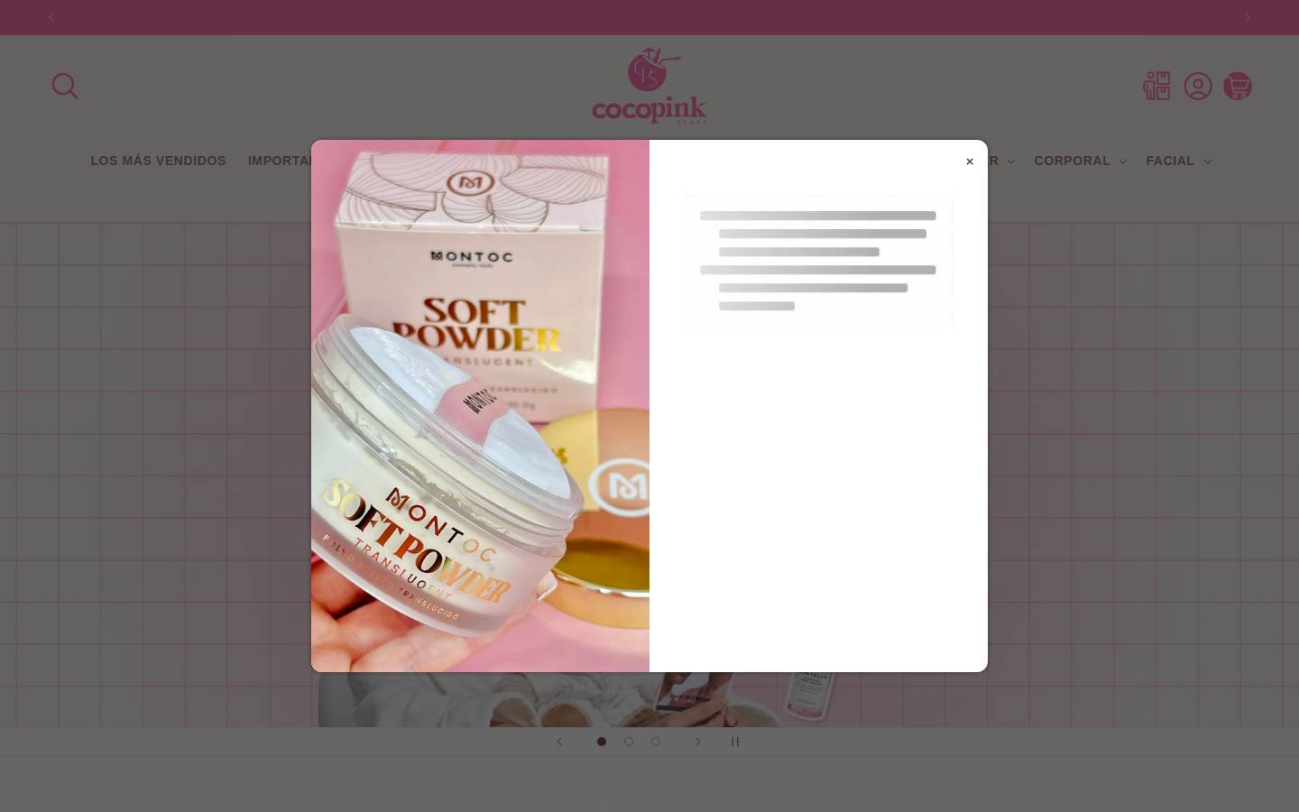 cocopinkstore.com homepage screenshot