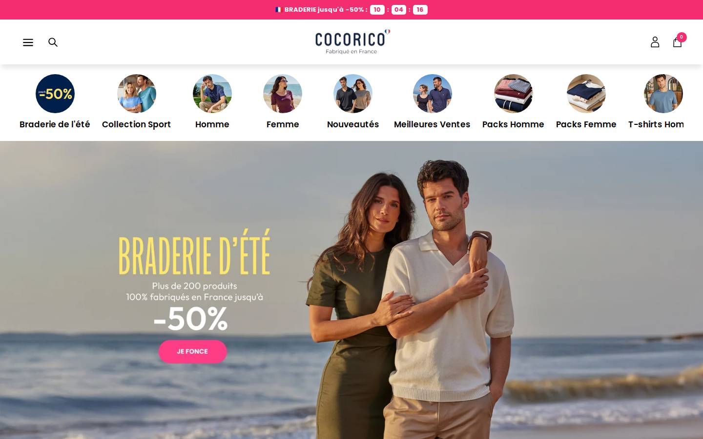 Cocorico homepage screenshot