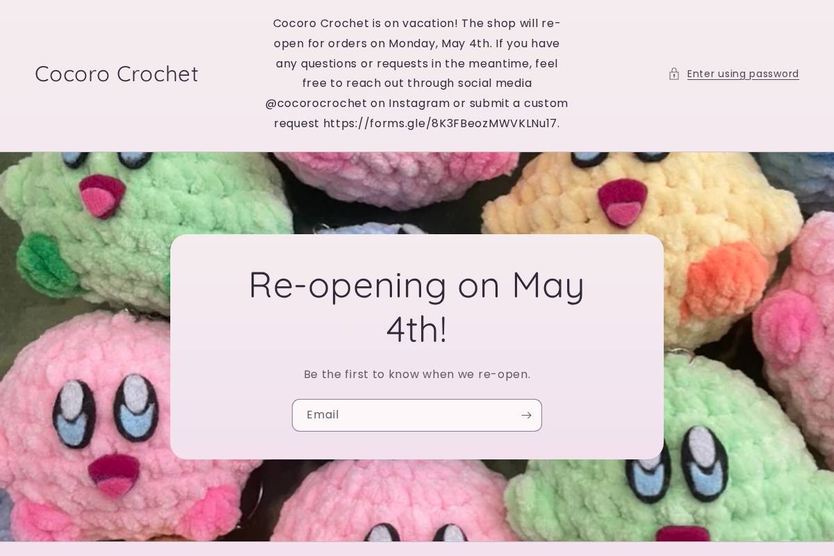cocorocrochet.com homepage screenshot