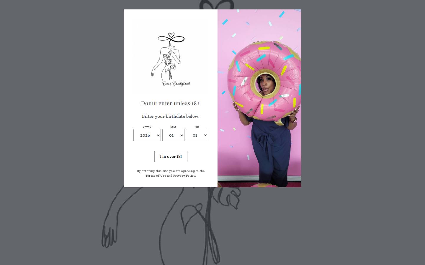 cocoscandyland.com homepage screenshot