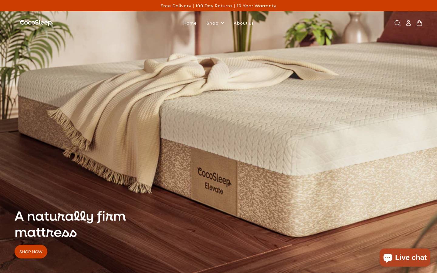 cocosleep.in homepage screenshot