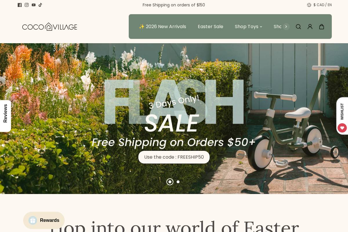 cocovillage.com homepage screenshot