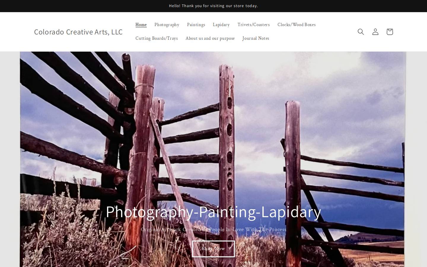 cocreativearts.com homepage screenshot