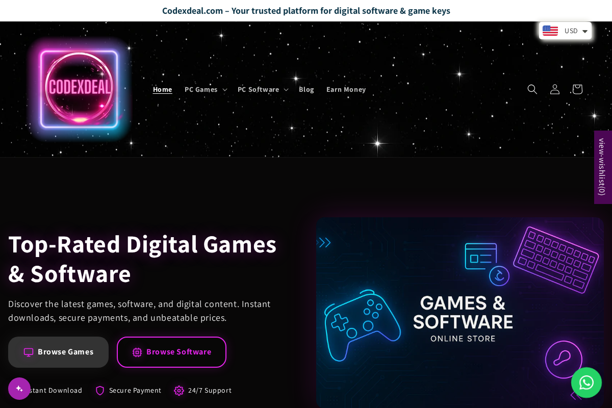 Codexdeal homepage screenshot