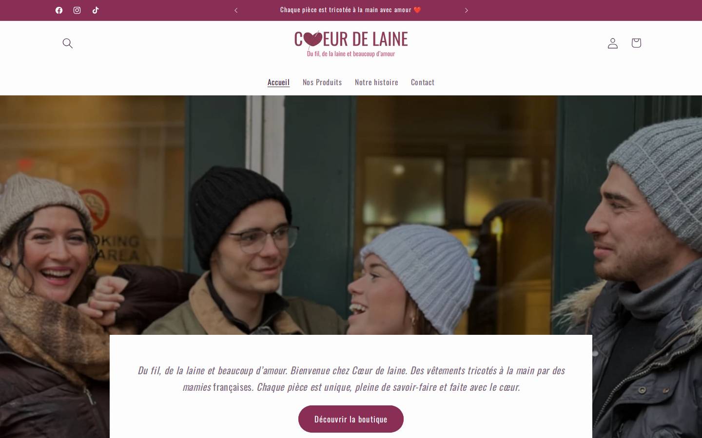 coeurdelaine.com homepage screenshot