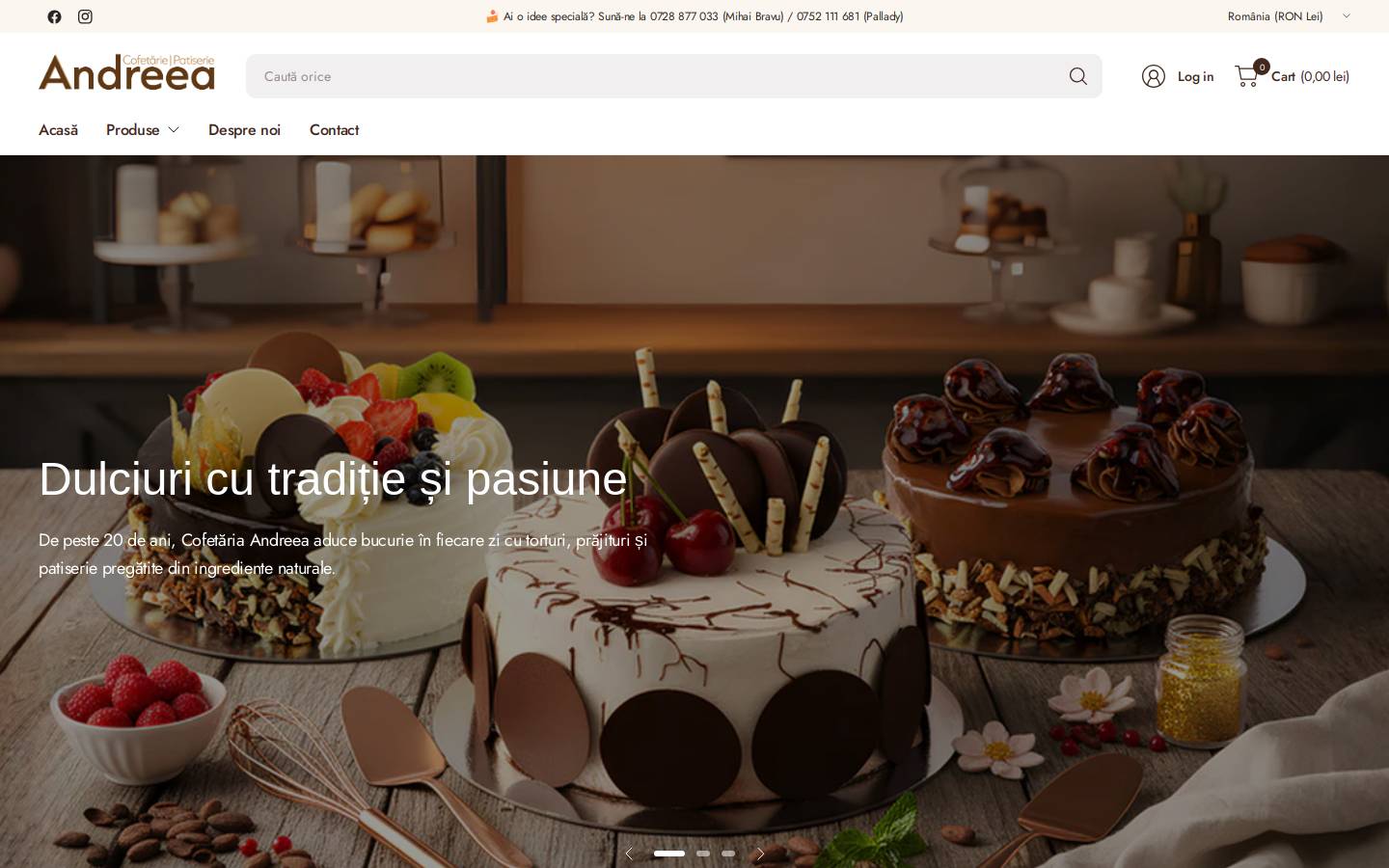 cofetariaandreea.ro homepage screenshot