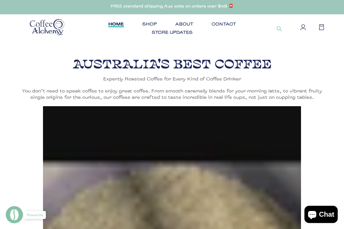 Coffee Alchemy homepage screenshot