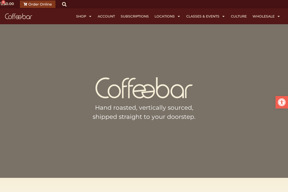 coffeebar.com homepage screenshot
